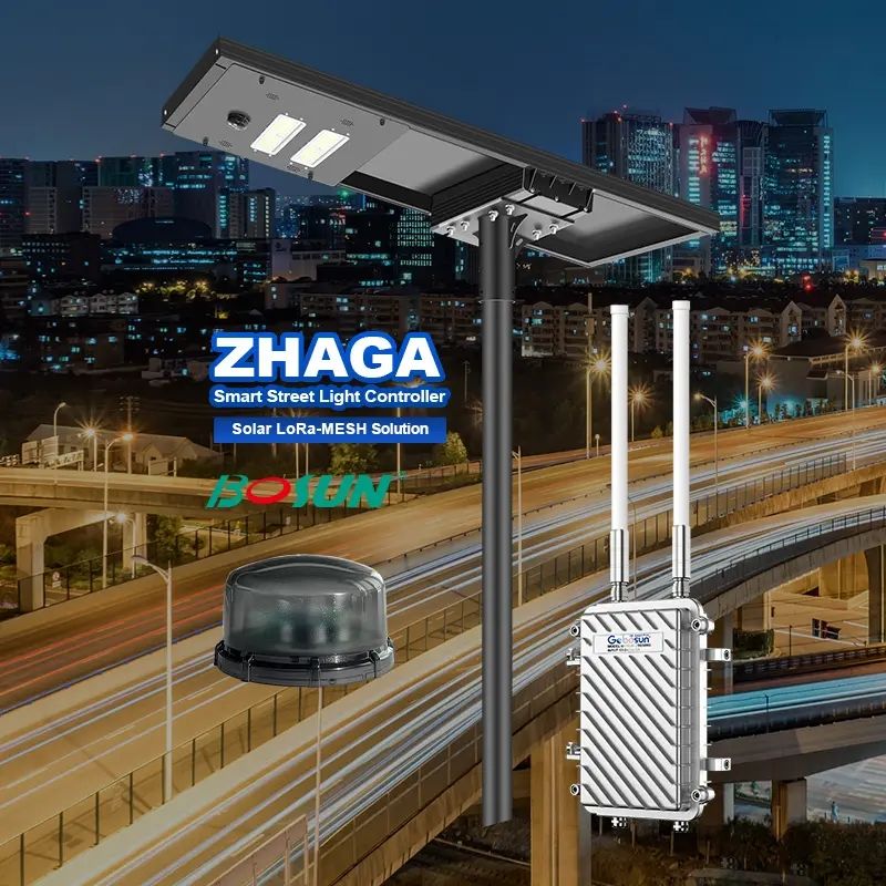 Bosun Lora-Mesh Solution IP65 Waterproof Solar Smart Street Light